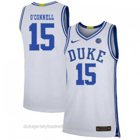 Mens Alex Oconnell Duke Blue Devils #15 Limited White Colleage Basketball Jersey