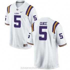Mens Derrius Guice Lsu Tigers #5 Game White College Football C012 Jersey