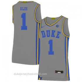 Mens Harry Giles Iii Duke Blue Devils #1 Limited Grey Colleage Basketball Jersey