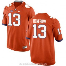 Mens Hunter Renfrow Clemson Tigers #13 New Style Authentic Orange College Football C012 Jersey