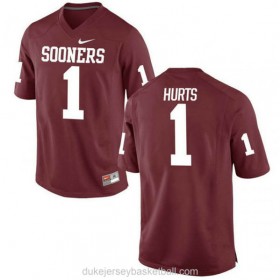 Mens Jalen Hurts Oklahoma Sooners #1 Limited Red College Football C012 Jersey