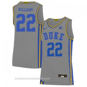 Mens Jay Williams Duke Blue Devils #22 Limited Grey Colleage Basketball Jersey