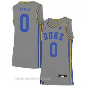 Mens Jayson Tatum Duke Blue Devils 0 Limited Grey Colleage Basketball Jersey