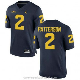 Mens Shea Patterson Michigan Wolverines #2 Game Navy College Football C012 Jersey