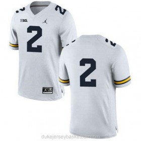 Mens Shea Patterson Michigan Wolverines #2 Game White College Football C012 Jersey No Name