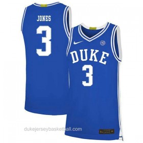 Mens Tre Jones Duke Blue Devils #3 Swingman Blue Colleage Basketball Jersey