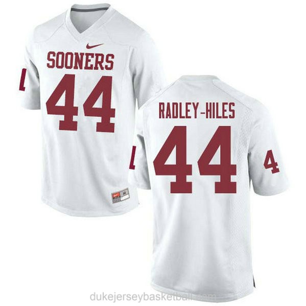 Mens Brendan Radley Hiles Oklahoma Sooners #44 Authentic White College Football C012 Jersey
