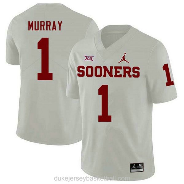 Mens Kyler Murray Oklahoma Sooners #1 Jordan Brand Authentic White College Football C012 Jersey