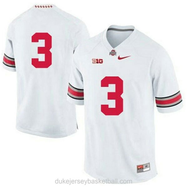 Mens Michael Thomas Ohio State Buckeyes #3 Limited White College Football C012 Jersey No Name