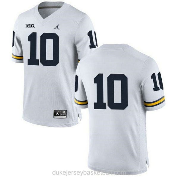 Mens Tom Brady Michigan Wolverines #10 Game White College Football C012 Jersey No Name