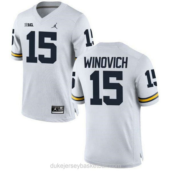 Womens Chase Winovich Michigan Wolverines #15 Limited White College Football C012 Jersey