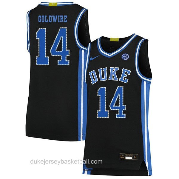 Womens Jordan Goldwire Duke Blue Devils #14 Swingman Black Colleage Basketball Jersey