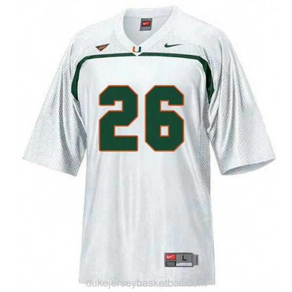 Womens Sean Taylor Miami Hurricanes #26 Authentic White College Football C012 Jersey