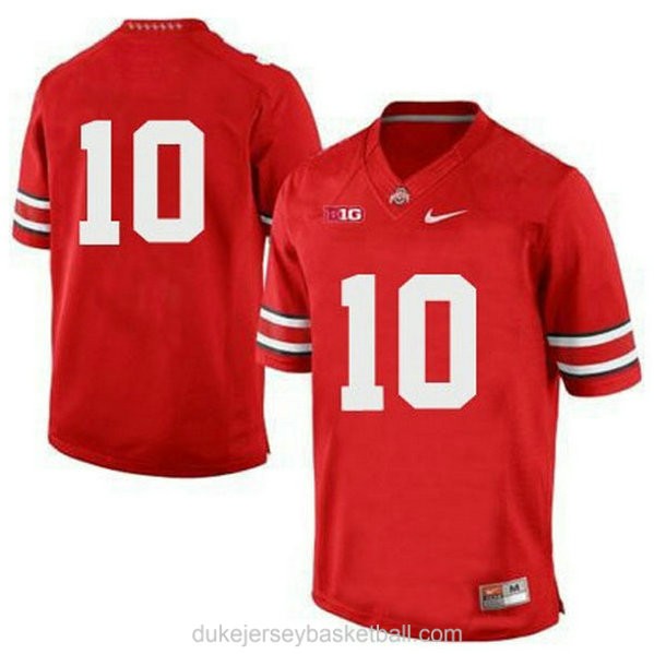 Womens Troy Smith Ohio State Buckeyes #10 Game Red College Football C012 Jersey No Name