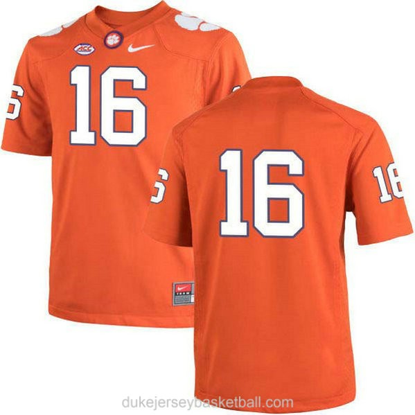 Youth Trevor Lawrence Clemson Tigers #16 Limited Orange College Football C012 Jersey No Name
